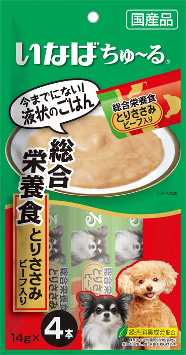 INABA CIAO INABA CHURU лакомство для собак, для повышения аппетита, куриное филе с говядиной