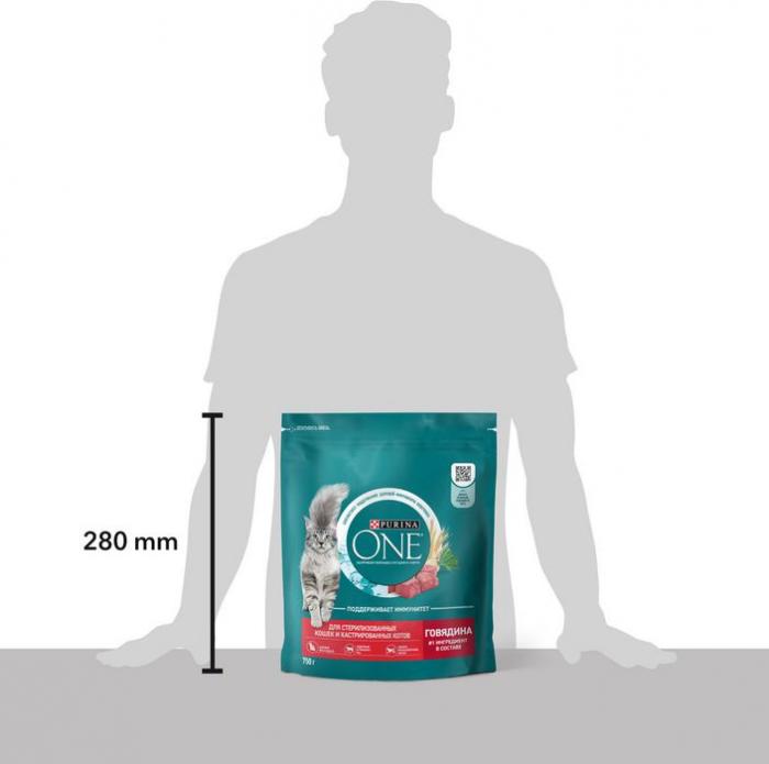 Сухой корм Purina ONE® для стерилизованных кошек и кастрированных котов, с высоким содержанием говядины и пшеницей