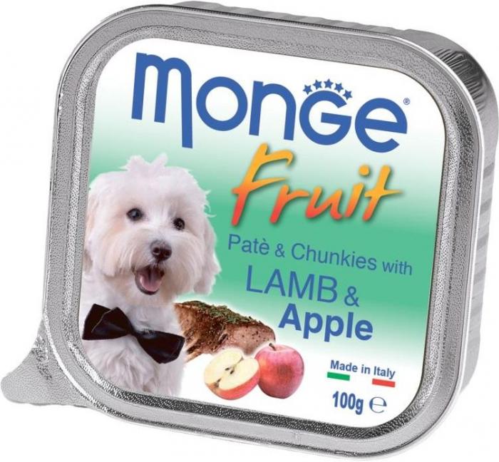 Monge Dog Fruit влажный корм для собак ягненок с яблоком