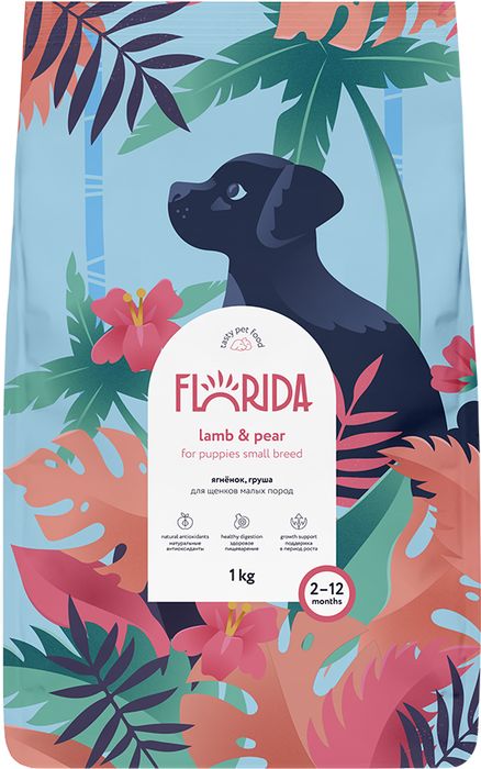 Florida сухой корм для щенков малых пород, с ягненком и грушей
