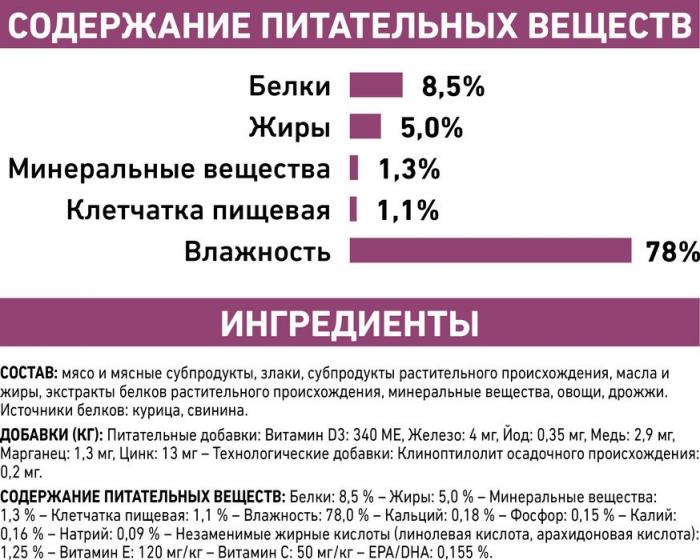 Royal Canin Early Renal влажный корм для кошек соус при хронической почечной недостаточности в ранней стадии