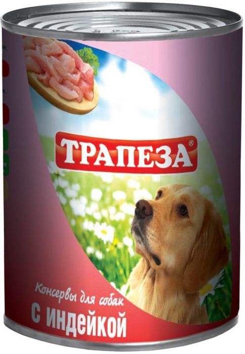 Трапеза влажный корм для собак, кусочки в соусе с индейкой