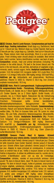 Pedigree Biscrok лакомство для собак ассорти бисквитных косточек