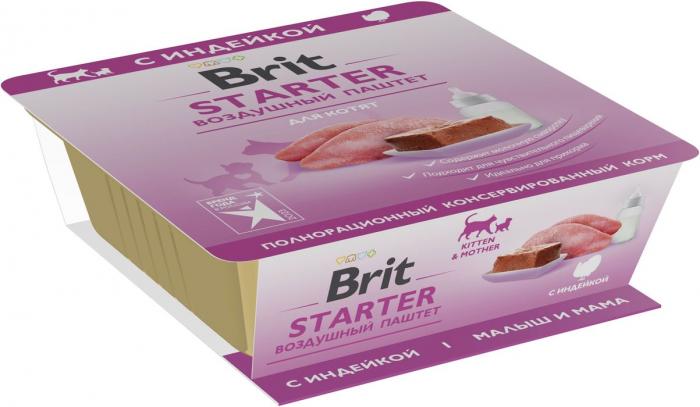 Brit Premium Starter влажный корм для котят, воздушный паштет с индейкой