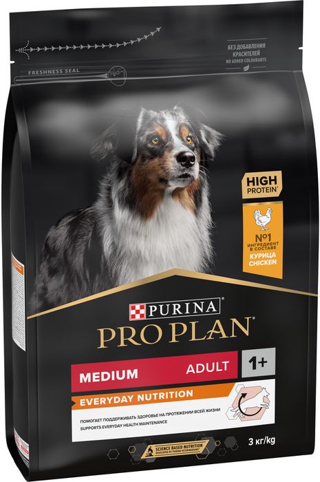 Сухой корм Pro Plan® Everyday Nutrition для взрослых собак средних пород, с высоким содержанием курицы