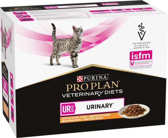Влажный корм для кошек диетический Pro Plan® Veterinary Diets UR ST/OX Urinary при болезнях нижних отделов мочевыводящих путей, с курицей, Пауч
