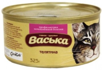 Васька влажный корм для кошек профилактика мочекаменной болезни с телятиной