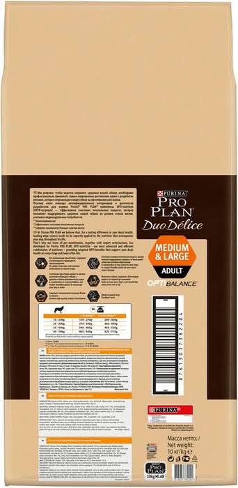 Pro Plan Duo Delice корм для взрослых собак средних и крупных пород, лосось