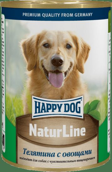 Happy Dog NaturLine влажный корм для собак, телятина с овощами