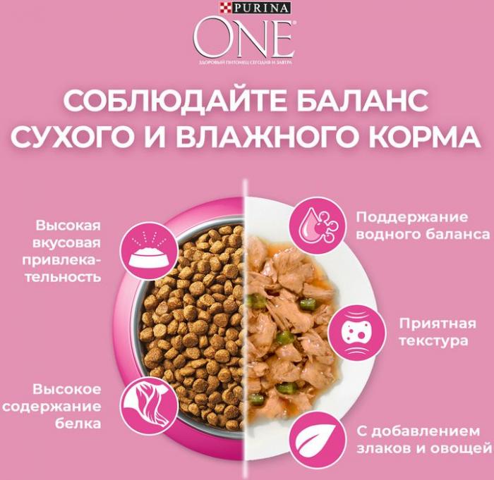 Влажный корм Purina ONE® для котят, с курицей и морковью