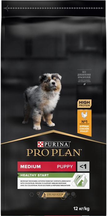 Сухой корм Pro Plan® Healthy Start для щенков средних пород, с высоким содержанием курицы