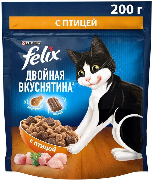 Сухой корм Felix® Двойная Вкуснятина® для взрослых кошек, с птицей