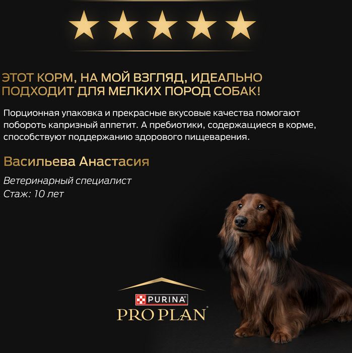 Влажный корм Pro Plan® для взрослых собак мелких и карликовых пород, с говядиной в соусе