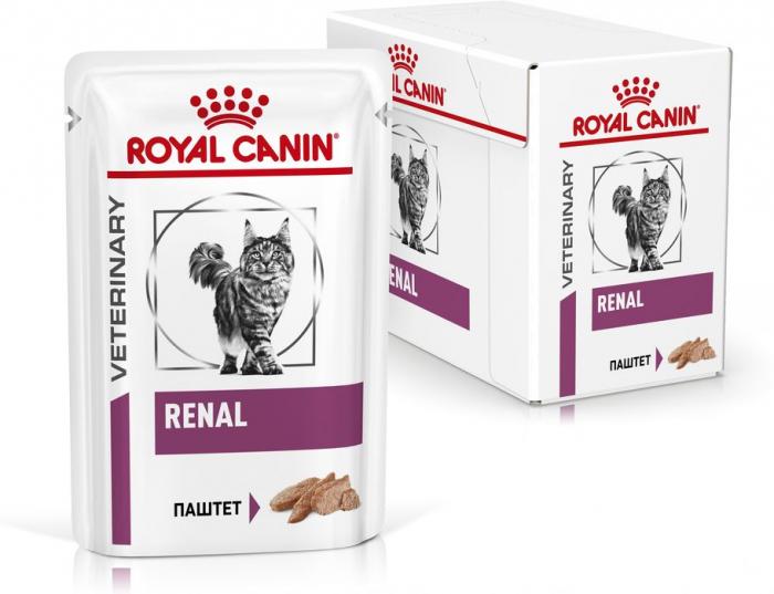 Royal Canin Renal Feline влажный корм для кошек при хронической почечной недостаточности, паштет с курицей
