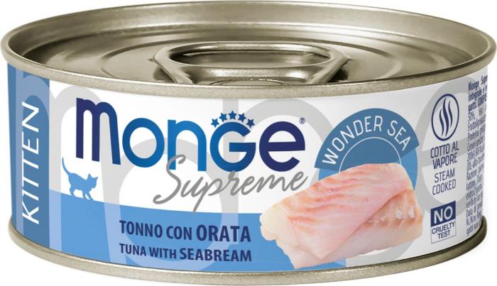Monge Supreme Kitten консервы для котят, с тунцом и дорадо