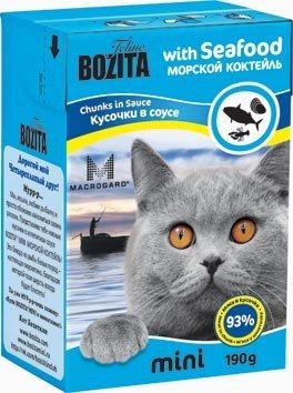 Bozita Мини Морской коктейль влажный корм для кошек кусочки в соусе