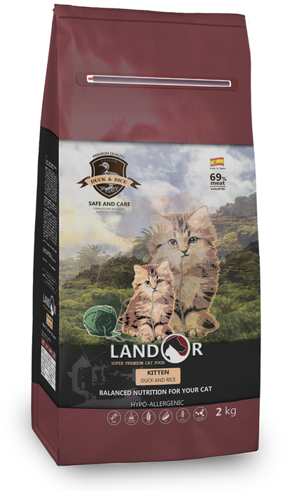 Landor сухой корм для котят всех пород, утка и рис