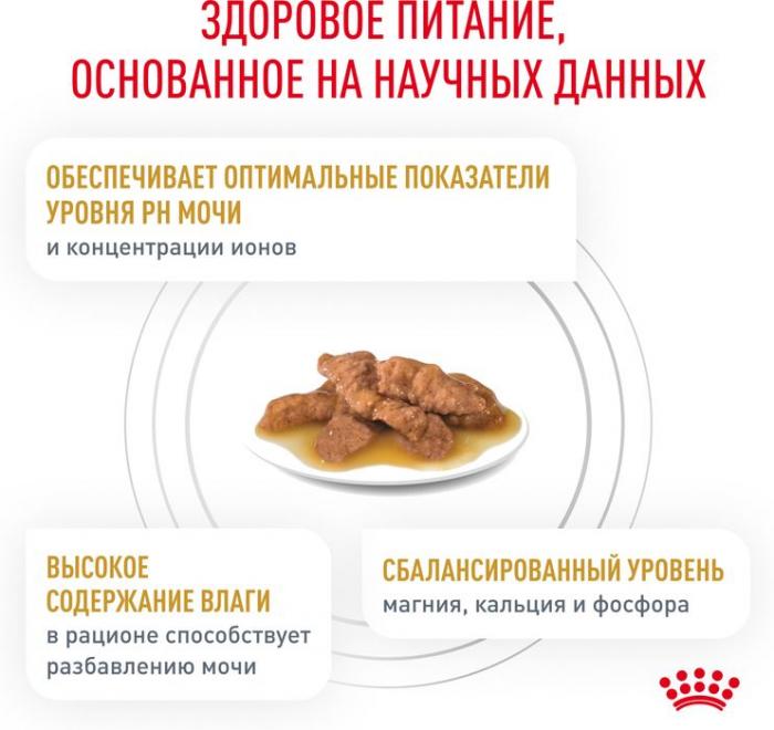 Royal Canin Urinary S/O влажный корм для кошек, при мочекаменной болезни, мелкие кусочки в соусе
