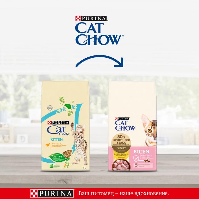 Cat Chow сухой корм для котят всех пород, с курицей