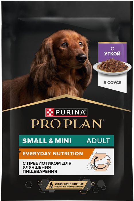 Влажный корм Pro Plan® для взрослых собак мелких и карликовых пород, с уткой в соусе