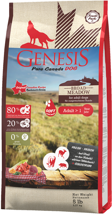 Genesis сухой корм для взрослых собак всех пород, беззерновой, мясо косули и дикого кабана
