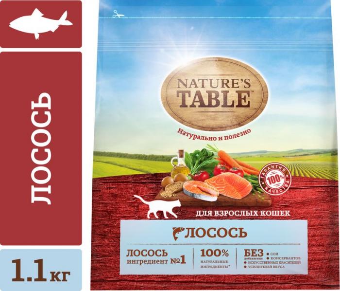 Nature`s Table корм для взрослых кошек всех пород, лосось