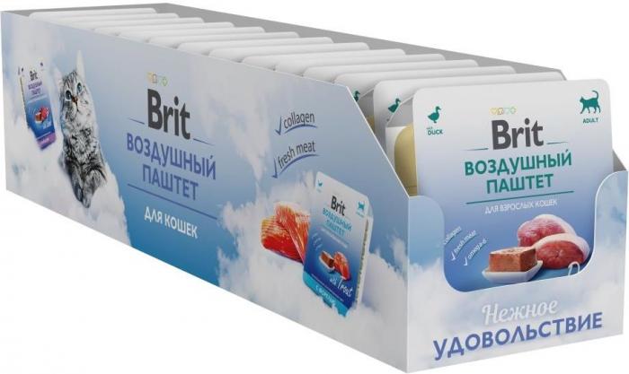 Brit влажный корм для кошек, воздушный паштет с уткой