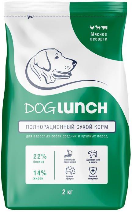 Dog Lunch DogLunch корм для собак средних и крупных пород, мясное ассорти