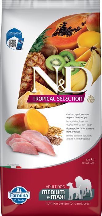 Farmina N&D Tropical Selection корм для собак средних и крупных пород, с курицей