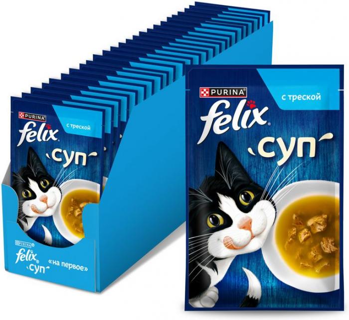 Влажный корм Felix® Суп для взрослых кошек, с треской