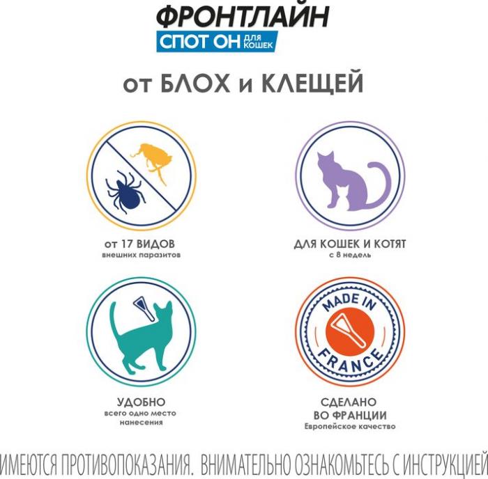 Boehringer Ingelheim Фронтлайн Спот-Он капли для котят и взрослых кошек всех пород