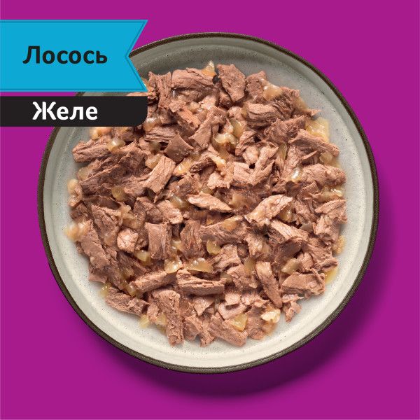 Whiskas влажный корм для кошек, рыбная коллекция, лосось в желе