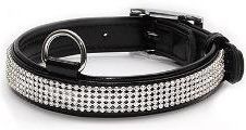 ошейник COLLAR "полотно стразы" черный 25мм, 38-50 см