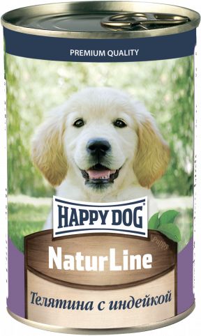 Happy Dog NaturLine влажный корм для щенков, телятина с индейкой