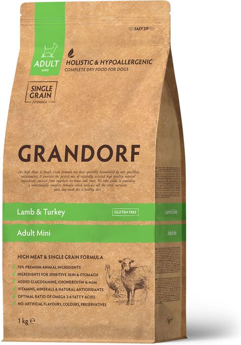 Grandorf корм для собак малых пород, ягненок с индейкой