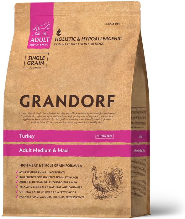 Grandorf корм для собак средних и крупных пород, с индейкой