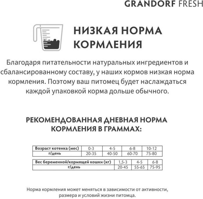 Grandorf Fresh корм для котят, беззерновой, с живыми пробиотиками, свежее мясо ягненка с бататом