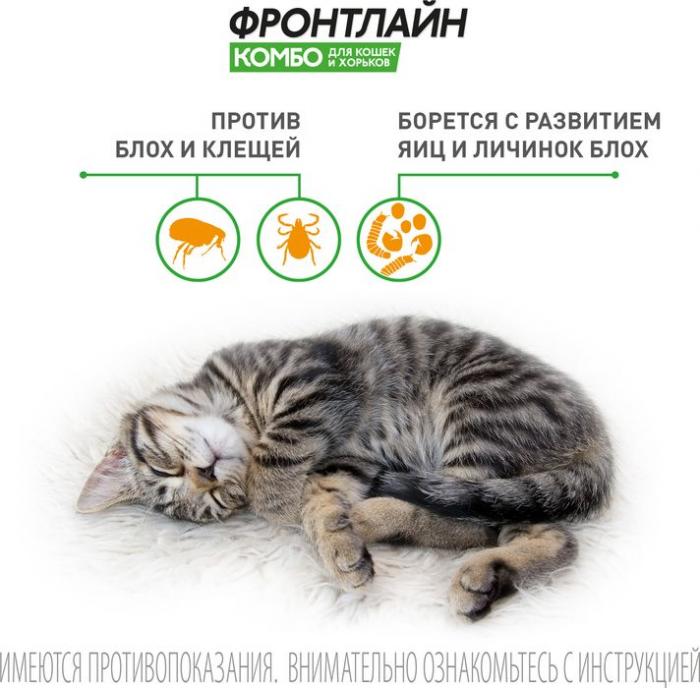 Boehringer Ingelheim Фронтлайн Комбо капли для котят и взрослых кошек, для борьбы с эктопаразитами
