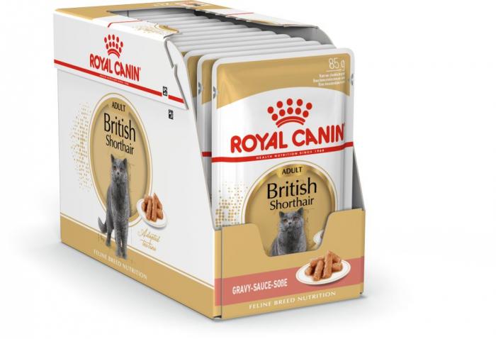 Royal Canin British Shorthair Adult влажный корм для кошек британской короткошерстной породы в соусе