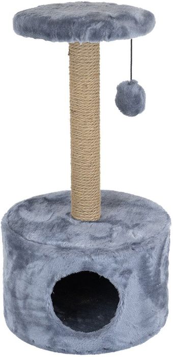 Darell Дарелл домик-когтеточка для кошек, круглый малый, спально-игровая площадка, искусственный мех, серый