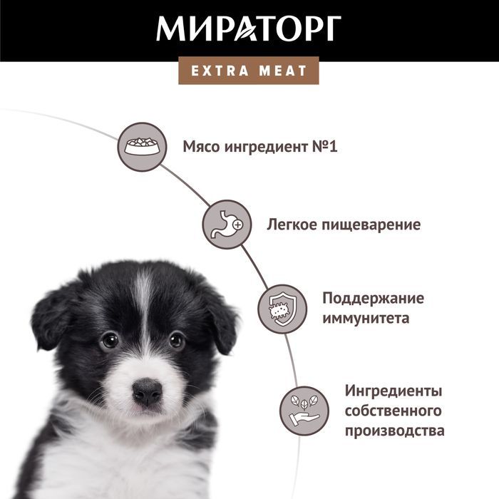 Мираторг Extra Meat корм для щенков средних пород, c нежной телятиной