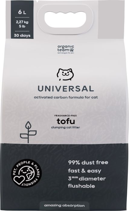 Organic team Tofu Universal Activated Carbon комкующийся наполнитель для кошачьего туалета