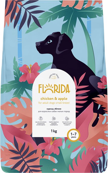 Florida сухой корм для собак малых пород, с курицей и яблоком