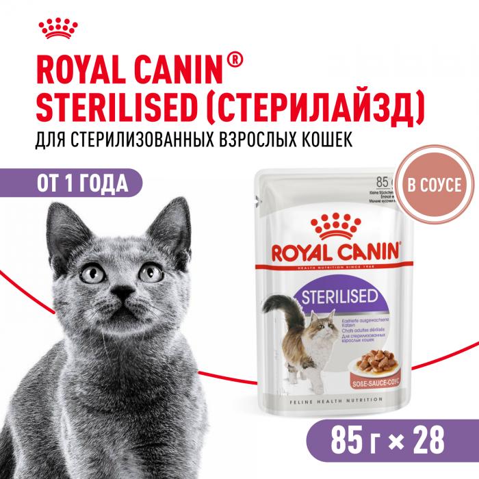 Royal Canin влажный корм для стерилизованных взрослых кошек всех пород, кусочки в соусе