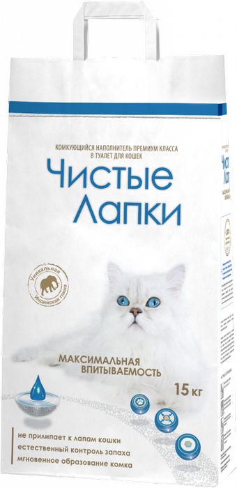 Чистые лапки Clean paws комкующийся наполнитель для кошек