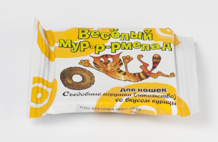 Веселый мур-р-мелад лакомство-игрушка мармелад для кошек со вкусом курицы