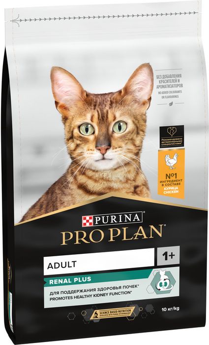 Сухой корм Pro Plan® Adult Renal Plus для взрослых кошек, с высоким содержанием курицы