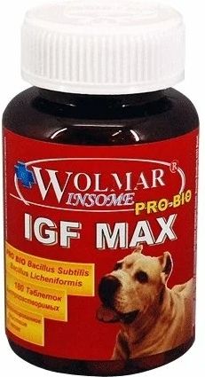 Wolmar Winsome Pro Bio IGF Max кормовая добавка для собак крупных пород, для увеличения массы тела