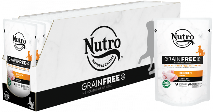 Nutro влажный корм, холистик для взрослых кошек беззерновой с курицей