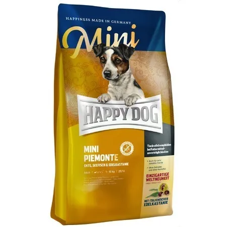 HAPPY DOG Mini Piemonte Supreme корм для собак мелких пород при пищевой аллергии с уткой и каштаном